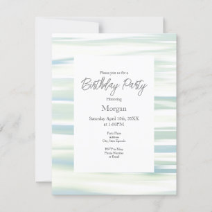 Invitation Ondes De Sage Turquoise Douce