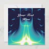 Invitation ONDES LUMINEUSES ,Bleu Aqua,Turquoise,Blanc (Dos)