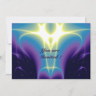 Invitation ONDES LUMINEUSES ,Bleu,Purple,Blanc