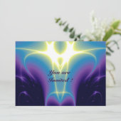 Invitation ONDES LUMINEUSES ,Bleu,Violet,Blanc (Debout devant)