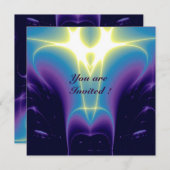 Invitation ONDES LUMINEUSES ,Bleu,Violet,Blanc (Devant / Derrière)