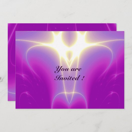 Invitation ONDES LUMINEUSES ,Bleu,Violet,Blanc (Devant / Derrière)