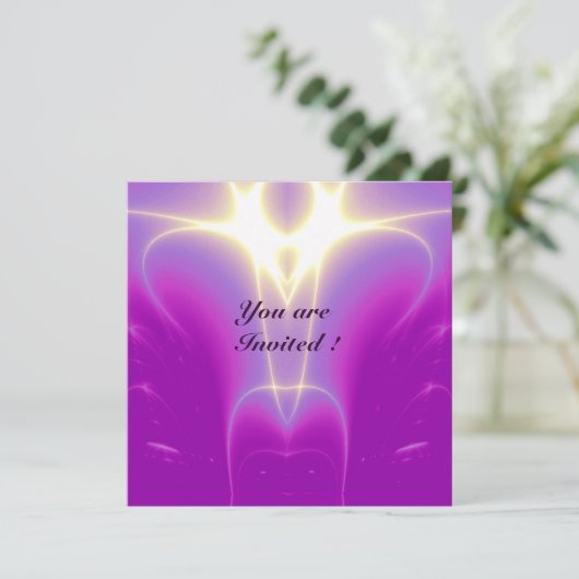Invitation ONDES LUMINEUSES ,Rose,Fuchsia,,Violet,Blanc (Debout devant)