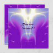 Invitation ONDES LUMINEUSES ,Rose,Violet,Blanc (Devant / Derrière)