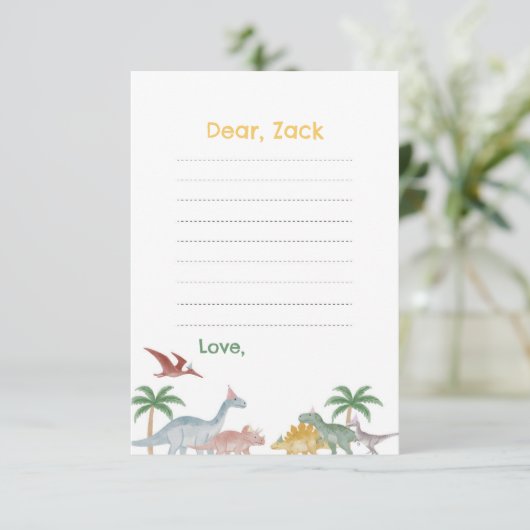 Invitation One A Saurus Dinosaur Birthday Time Capsule card (Debout devant)