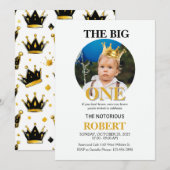 Invitation ONE Couronne d'or pour le premier anniversaire de  (Devant / Derrière)