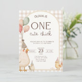 Invitation One Cute Chick Birthday This Chick is One (Debout devant)