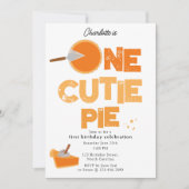 Invitation One Cutie Pie Invite 1st First Birthday Cute (Devant)