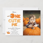 Invitation One Cutie Pie Invite 1st First Birthday Cute Photo (Devant)