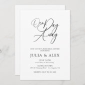 Invitation One Day Away Elegant Script Rehearsal Dinner (Devant / Derrière)