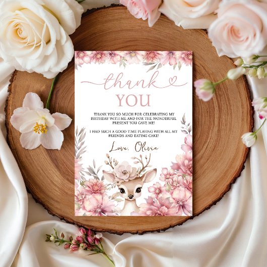 Invitation One-deer-ful Thank You Card