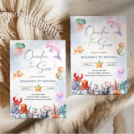 Invitation One-der La Mer 1er Anniversaire Sous La Mer