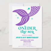 Invitation ONE der The Sea Mermaid 1er fête d'anniversaire (Devant)