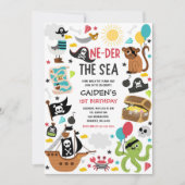 Invitation One der The Sea Pirate Ship 1er Anniversaire (Devant)