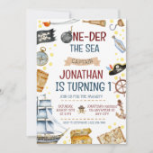 Invitation One der The Sea Pirate Ship 1er Anniversaire (Devant)