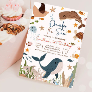 Invitation One der the Sea Whale Shark Sea Life 1er anniversa