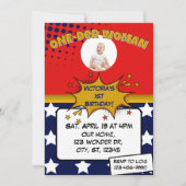 Invitation One-Der Woman, Superhero 1st Birthday (Devant)
