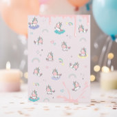 Invitation ONE derful Unicorn Rainbow Rose fille 1er annivers