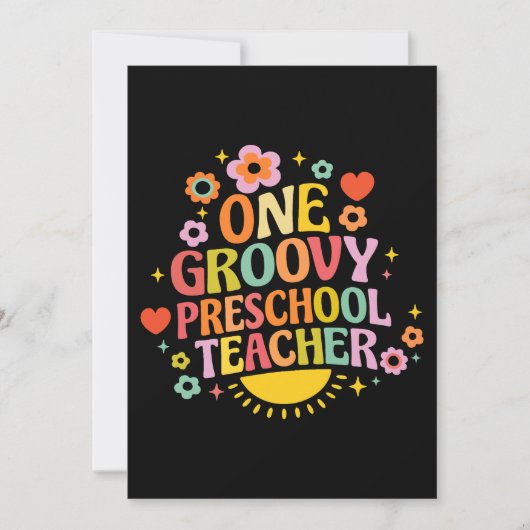 Invitation One groovy preschool teacher (Devant)