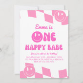Invitation One Happy Babe Super 1er anniversaire (Devant)
