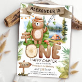 Invitation ONE Happy Camper Boys 1er anniversaire fête
