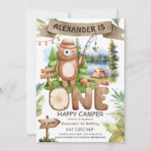 Invitation ONE Happy Camper Boys 1er anniversaire fête (Devant)