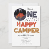 Invitation One Happy Camper Invite 1st Summer Birthday (Devant)