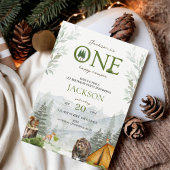 Invitation ONE happy Camper Mountains Adventure 1er anniversa