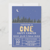 Invitation One Happy Camper Under the Stars Starry Night 1st (Devant)
