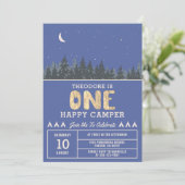 Invitation One Happy Camper Under the Stars Starry Night 1st (Debout devant)