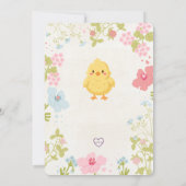 Invitation One Happy Chick, Floral 1st Birthday (Dos)