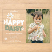 Invitation One Happy Daisy pour un Premier Anniver (Recto)