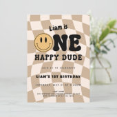 Invitation One Happy Dude Birthday (Debout devant)