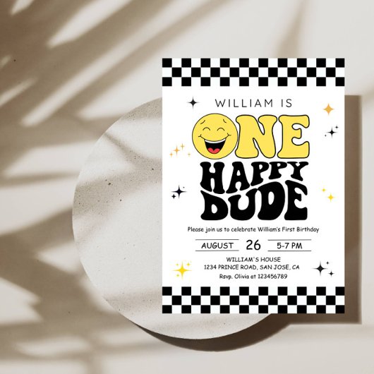 Invitation One Happy Dude - Fun 1st Birthday Boy Party