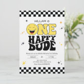 Invitation One Happy Dude - Fun 1st Birthday Boy Party (Debout devant)