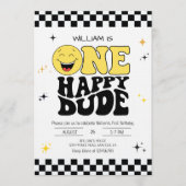Invitation One Happy Dude - Fun 1st Birthday Boy Party (Devant)