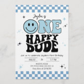 Invitation One Happy Dude - Fun 1st Birthday Boy Party (Devant)