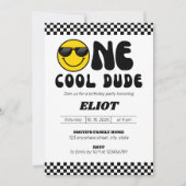 Invitation One Happy Dude One Cool Dude Boy's 1st Birthday (Devant)