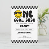 Invitation One Happy Dude One Cool Dude Boy's 1st Birthday (Debout devant)