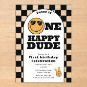 Invitation One Happy Dude pour 1er Premier Anniver (Recto)