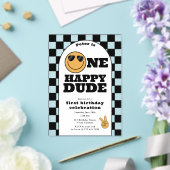 Invitation One Happy Dude pour 1er Premier Anniver (Insitu (Mariage))