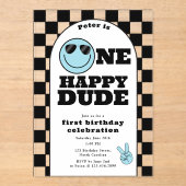 Invitation One Happy Dude pour 1er Premier Anniver (Recto)