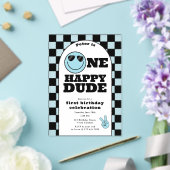 Invitation One Happy Dude pour 1er Premier Anniver (Insitu (Mariage))