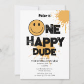 Invitation One Happy Dude pour un Premier Annivers (Devant)