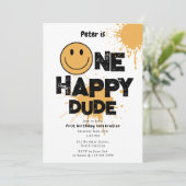 Invitation One Happy Dude pour un Premier Annivers (Debout devant)