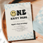 Invitation One Happy Dude Smiley 1st Birthday