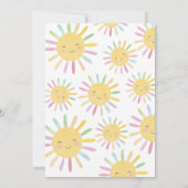 Invitation One Happy Girl Sun 1st Birthday Pink Blue (Dos)