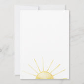 Invitation One Happy Girl, thème soleil Anniversaire Invitati (Dos)