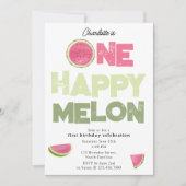 Invitation One Happy Melon Invite 1st Summer Birthday (Devant)