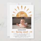 Invitation One Happy Sun First Birthday  (Devant)